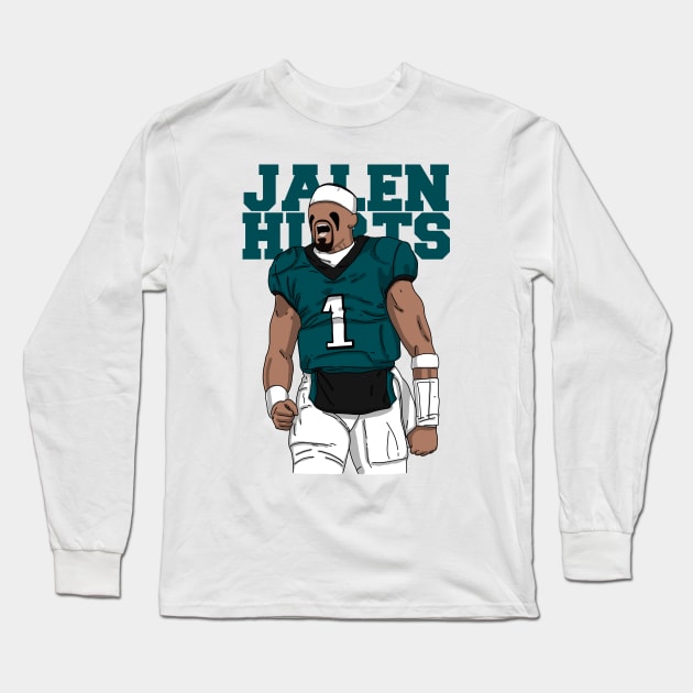 Jalen Hurts Graphic Art Long Sleeve T-Shirt by mia_me